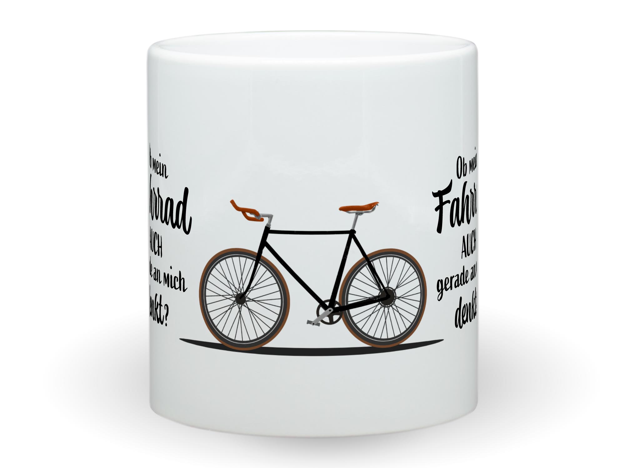 Keramiktasse Fahrrad Ob mein Fahrrad auch gerade an mich denkt