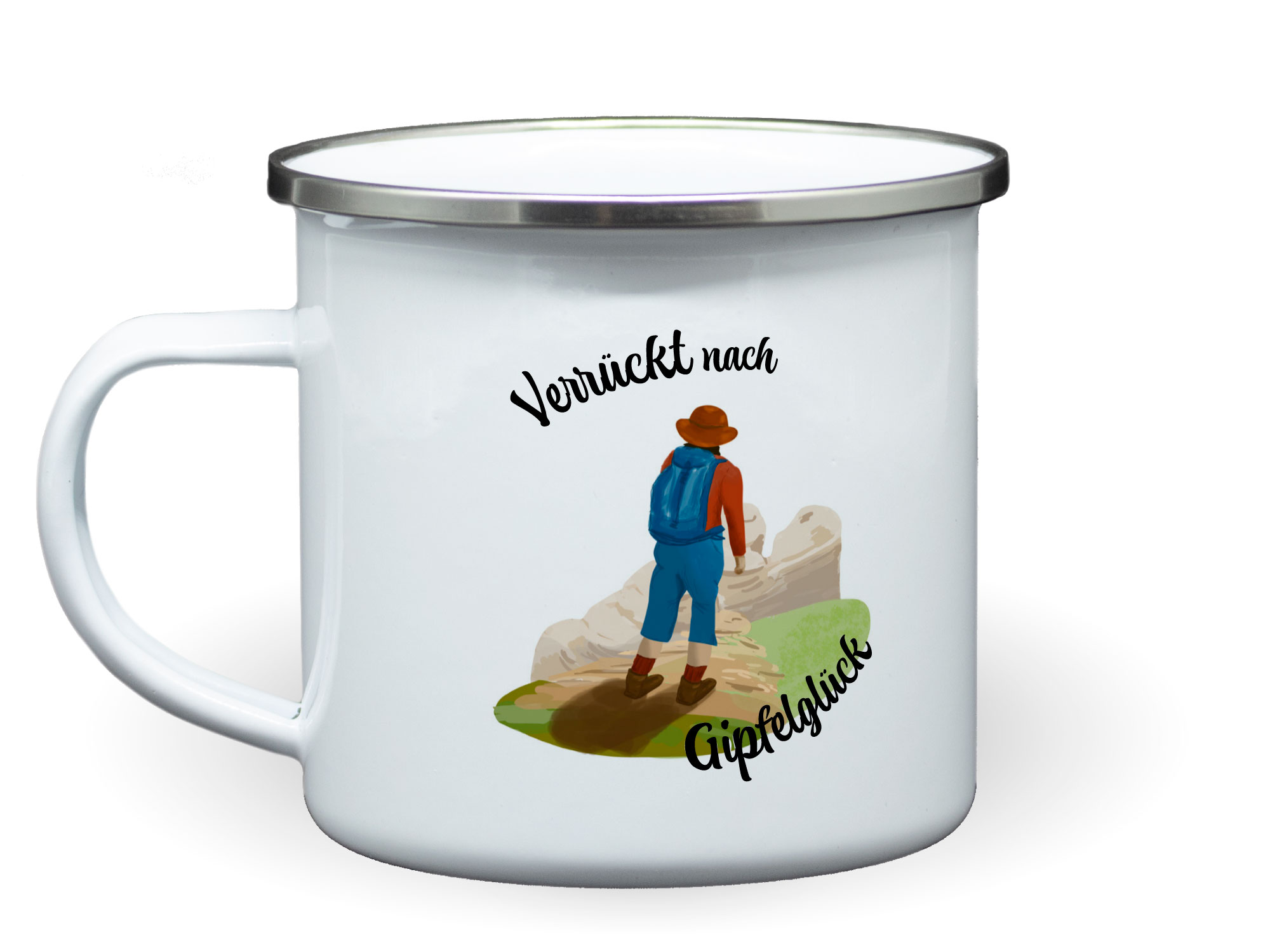 Emailletasse Wandern Gipfelglück Schrammsteine