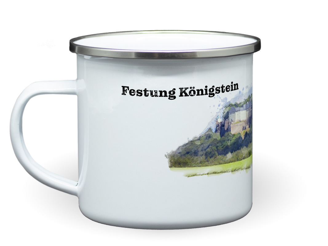 Emaille-Tasse Festung Königstein