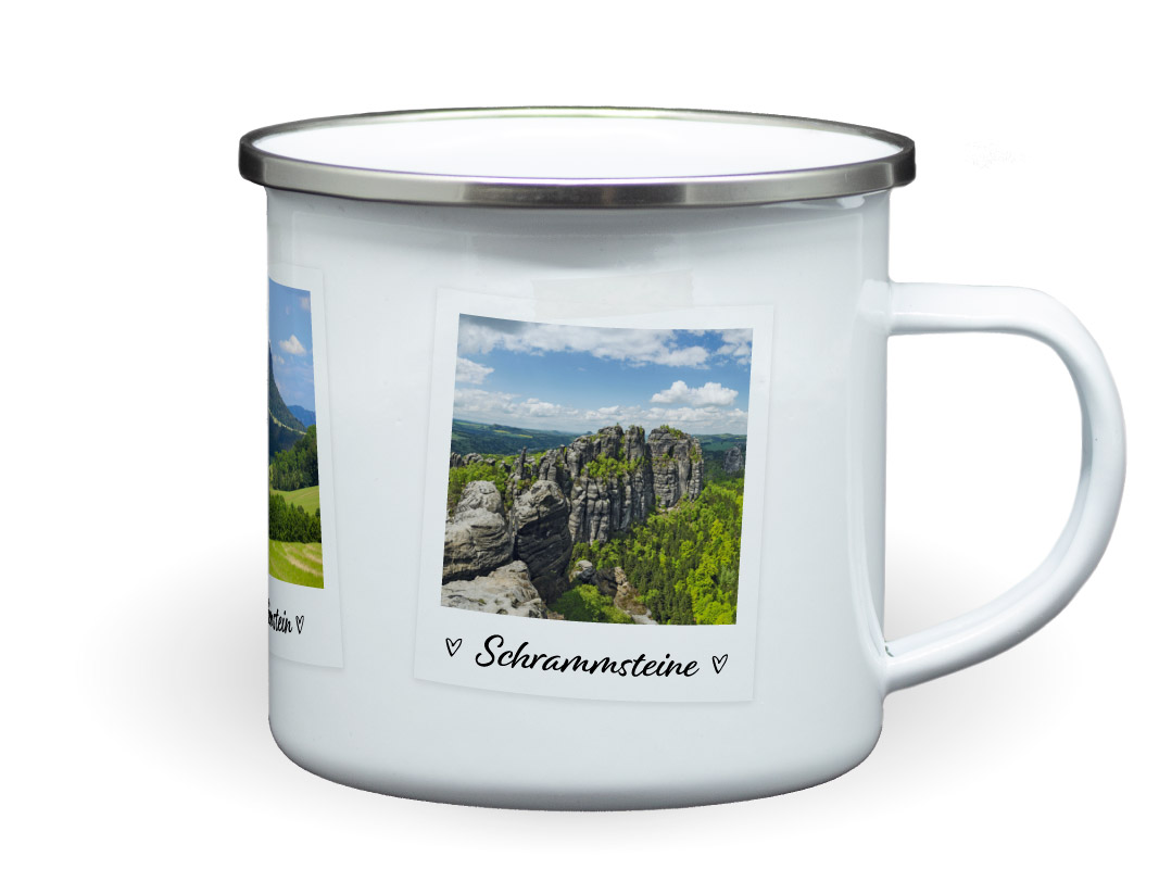 Emailletasse Sächsische Schweiz Schrammsteine