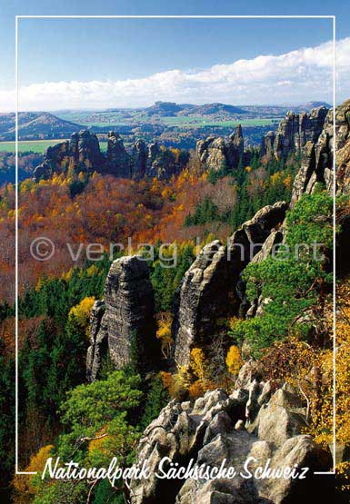Ansichtskarte Die Schrammsteine im Herbst - VPE - 50 Stück