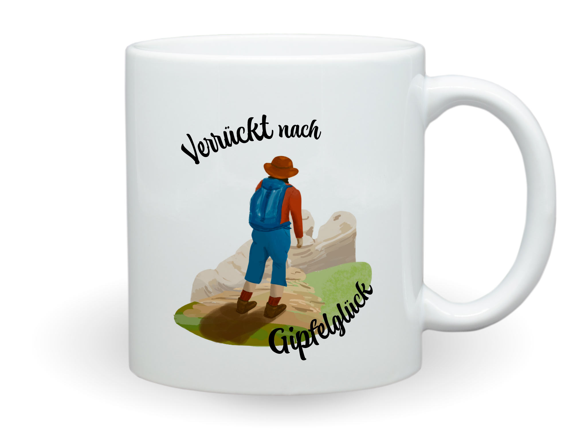 Tasse Wanderer "Verrückt nach Gipfelglück" - VPE - 6 Stück