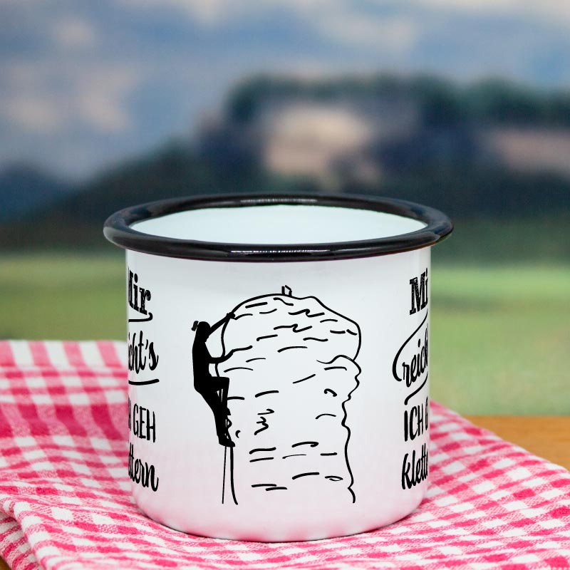Tasse klettern frau
