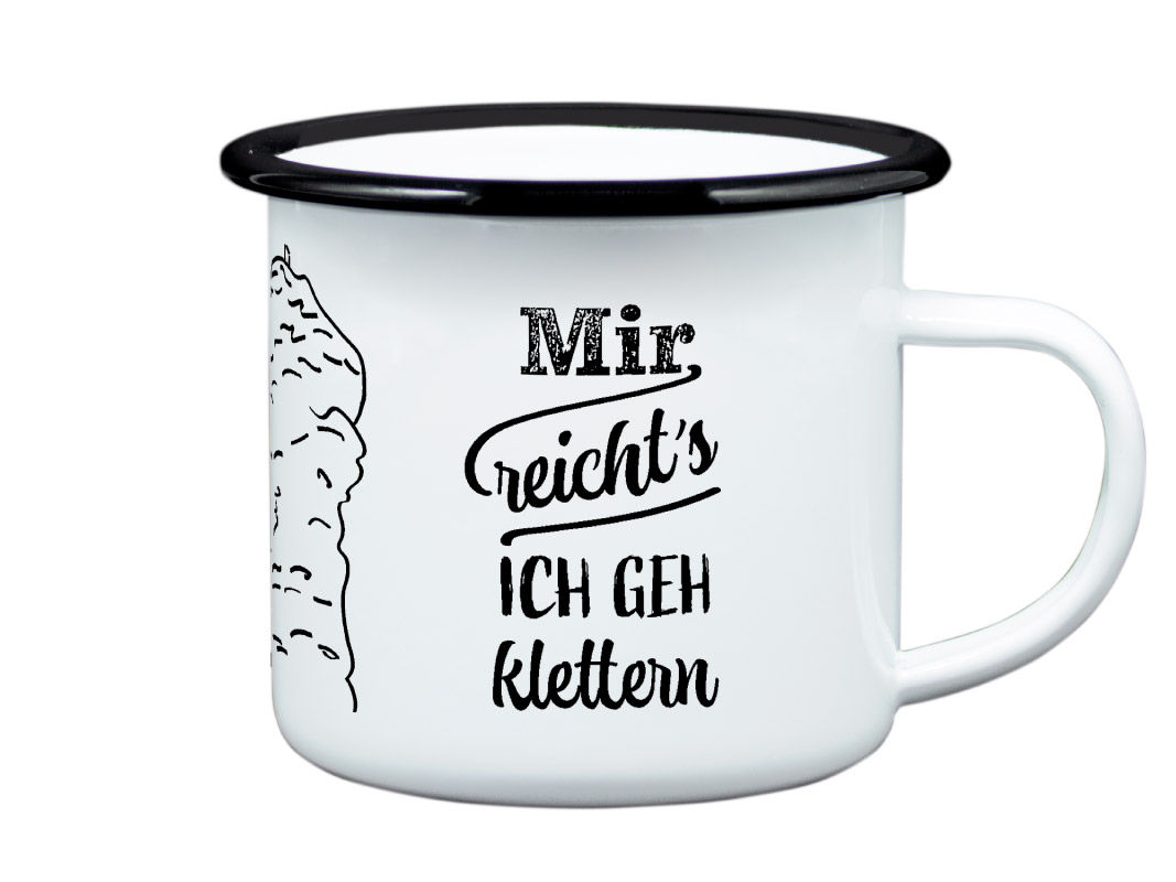 Emailletasse Klettern
