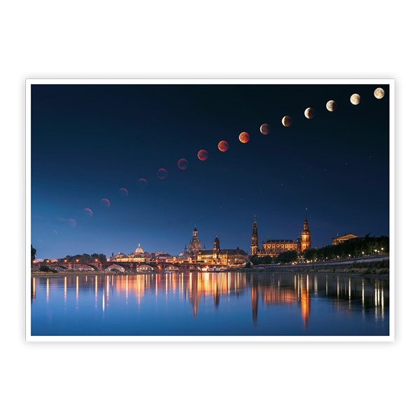 Postkarte Dresden Mondfinsternis