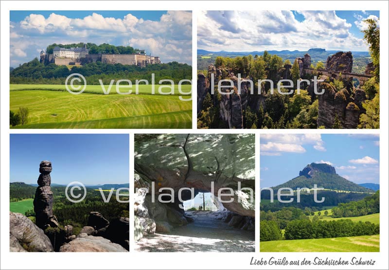 Karte Bastei Festung Königstein Lilienstein