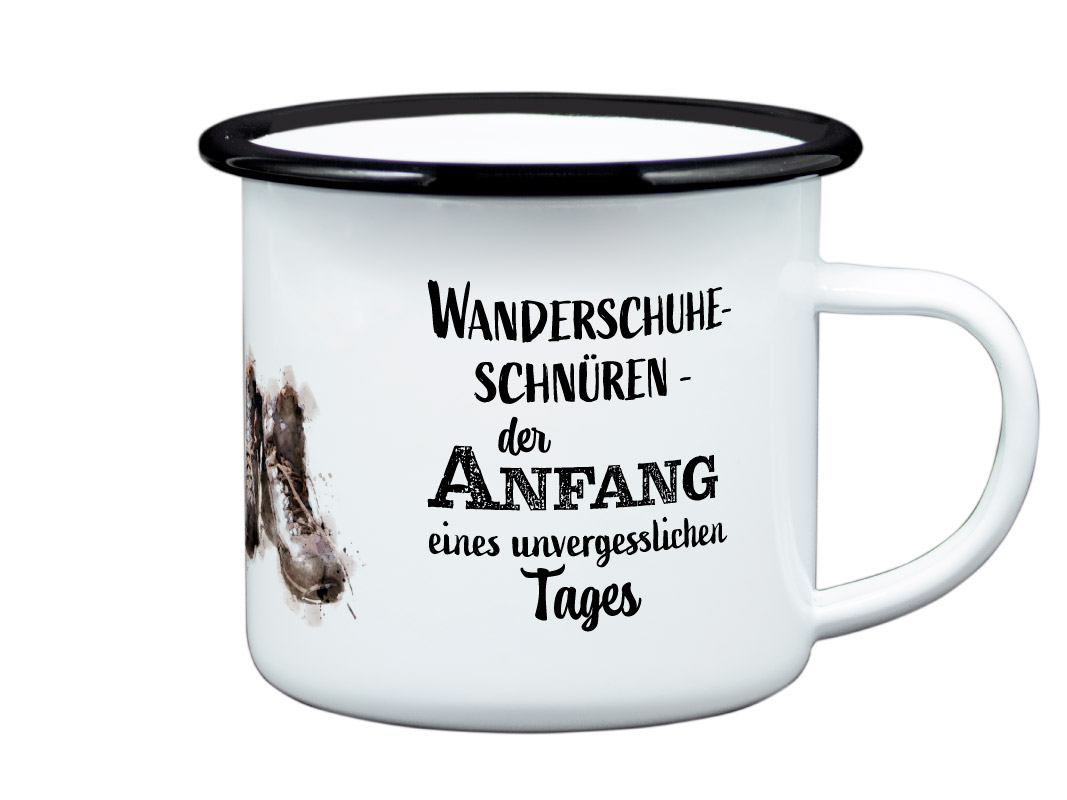 Emailletasse Wandern