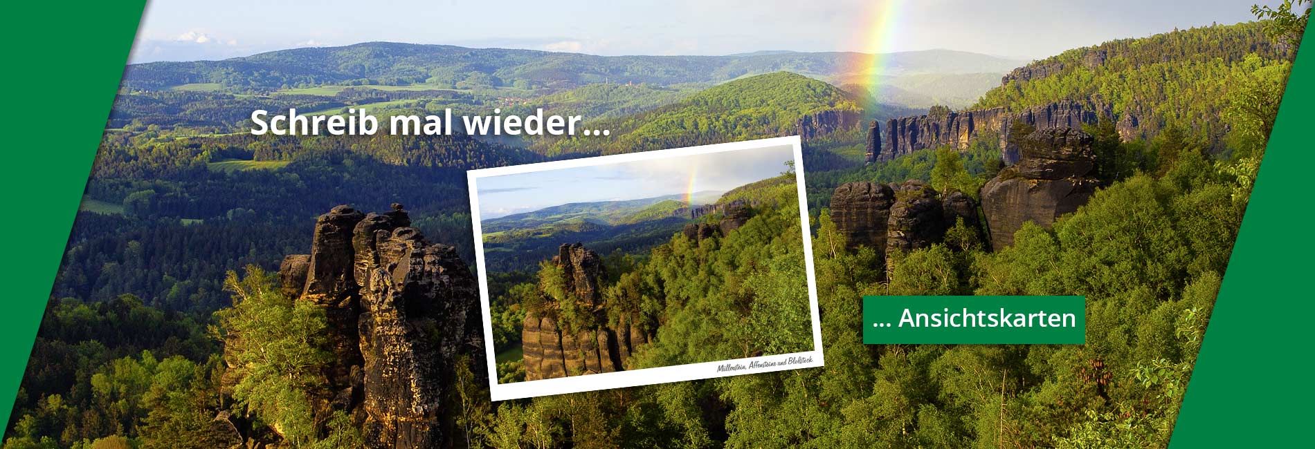 Ansichtskarte Sächsische Schweiz Bloßstock Müllerstein Regenbogen