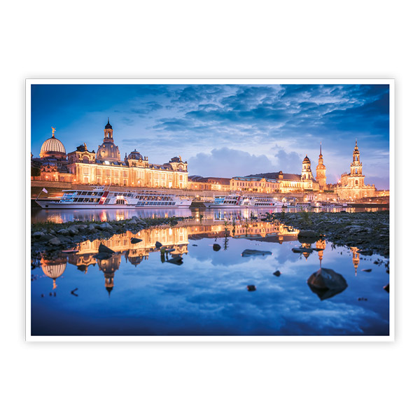 Postkarte Dresden Altstadt Abend