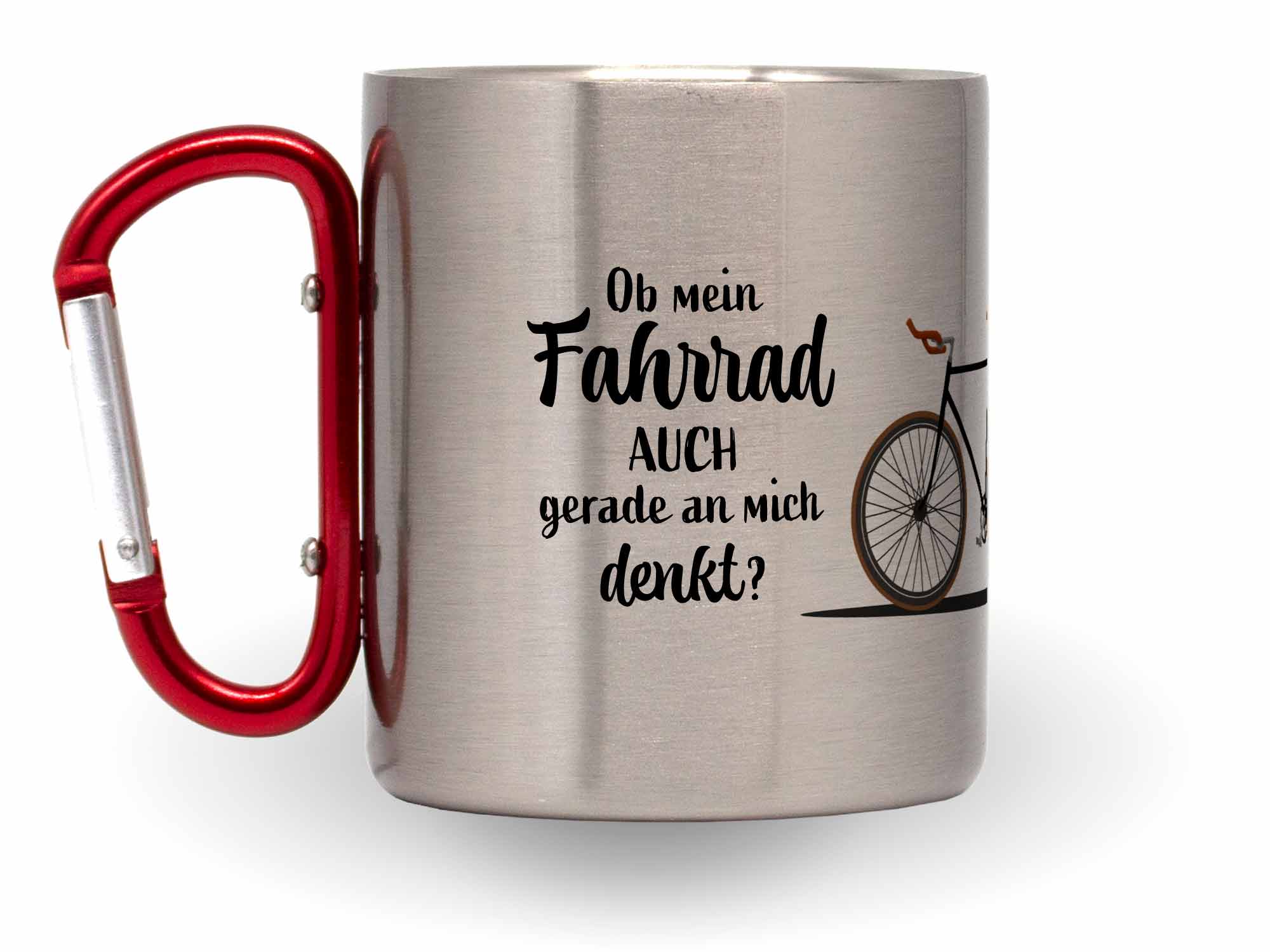 Karabinertasse Fahrrad lustiger Spruch
