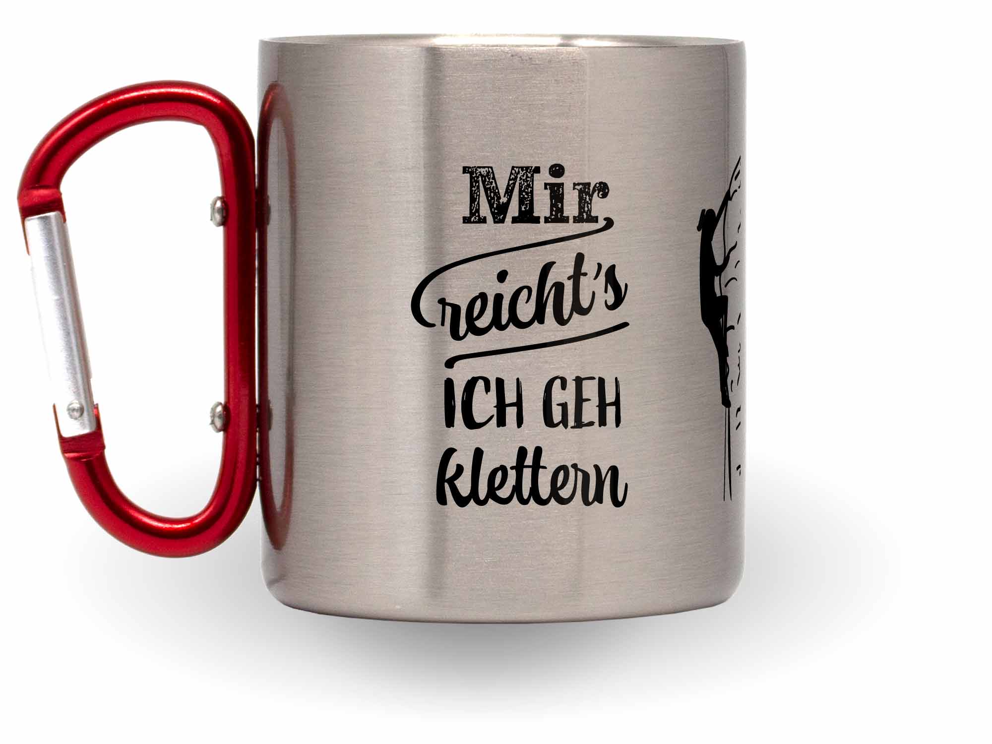 Edelstahltasse mit Karabiner Klettern