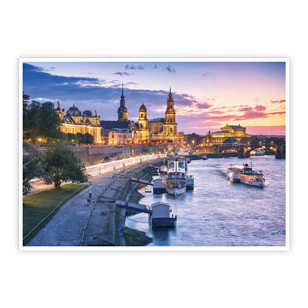 Postkarte Dresden Brühlsche Terrasse Dampfer