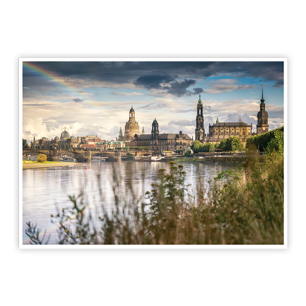 Ansichtskarte Dresden - Dresdner Altstadt mit Regenbogen - VPE - 50 Stück