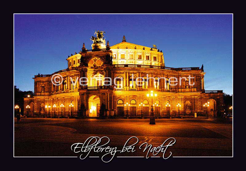 Ansichtskarte Die Semperoper Dresden - Elbflorenz bei Nacht - VPE - 50 Stück